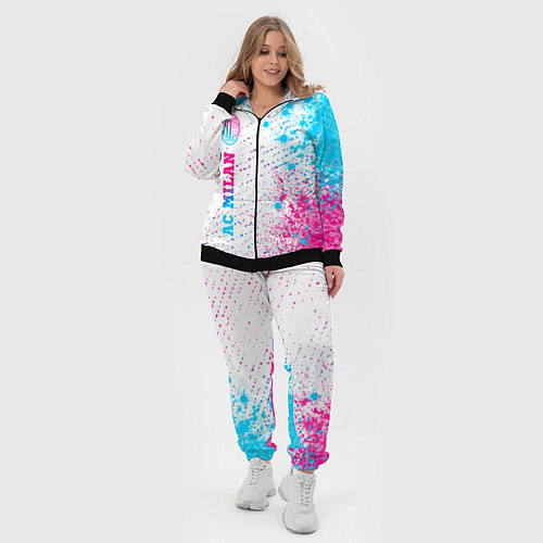 Женский костюм AC Milan neon gradient style по-вертикали / 3D-Черный – фото 4