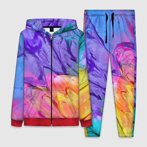 Женский костюм Красочные разводы гуашью / 3D-Красный – фото 1