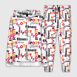 Женский костюм Спортивный паттерн с текстом желтого красного черн