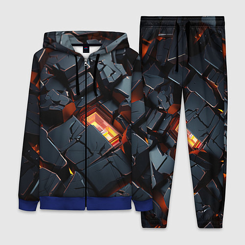 Женский костюм Черные камни с разломами / 3D-Синий – фото 1