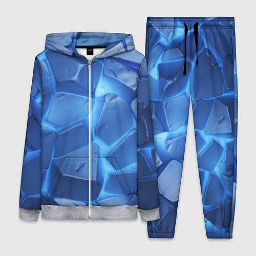 Женский костюм Синие ледяные плиты с разломом / 3D-Меланж – фото 1