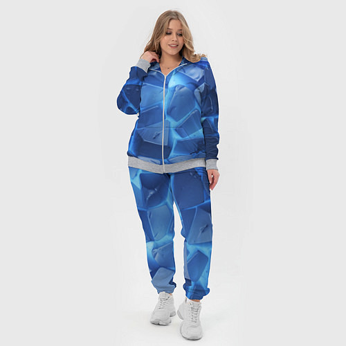 Женский костюм Синие ледяные плиты с разломом / 3D-Меланж – фото 4
