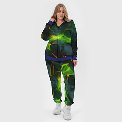 Женский 3D-костюм Неоновая яркая геометрическая абстракция со светом, цвет: 3D-синий — фото 2