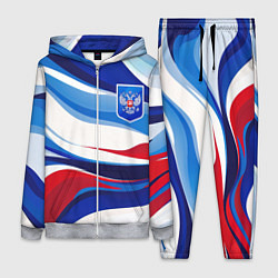 Женский костюм Герб России на абстрактном фоне в цветах России