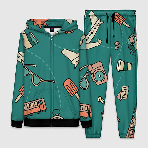 Женский костюм Предметы для путешествий, транспорт / 3D-Черный – фото 1