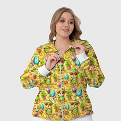 Женский 3D-костюм Щенята и летний вайб паттерн, цвет: 3D-белый — фото 2