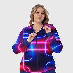 Женский 3D-костюм Светящиеся неоновые дуги, цвет: 3D-синий — фото 2