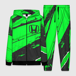 Женский 3D-костюм Honda sport green, цвет: 3D-черный