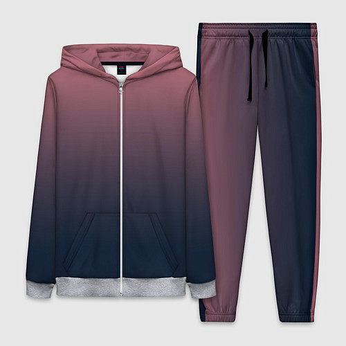 Женский костюм Градиент тёмный розовый в синий / 3D-Меланж – фото 1