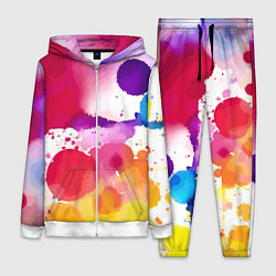 Женский костюм Яркие абстрактные акварельные кляксы - нейросеть
