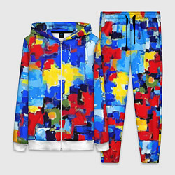 Женский 3D-костюм Смелые мазки яркой краски - нейросеть, цвет: 3D-белый