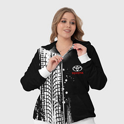 Женский 3D-костюм Тойота - следы от шин, цвет: 3D-белый — фото 2