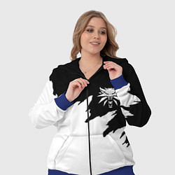 Женский 3D-костюм Ведьмак белое лого краски, цвет: 3D-синий — фото 2