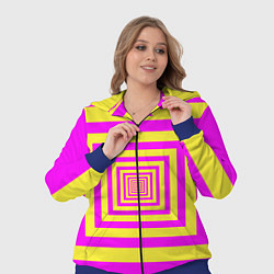 Женский 3D-костюм Удаление квадратов - оптический коридор желтый, цвет: 3D-синий — фото 2