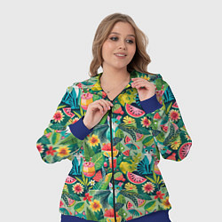 Женский 3D-костюм Летние тропические котики с арбузным коктейлем, цвет: 3D-синий — фото 2