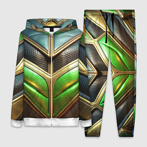 Женский костюм Футуристичная объемная текстура из кожи / 3D-Белый – фото 1