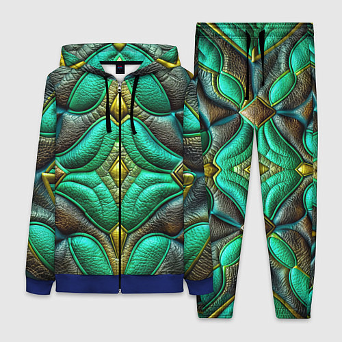 Женский костюм Объемная футуристичная текстура из кожи / 3D-Синий – фото 1