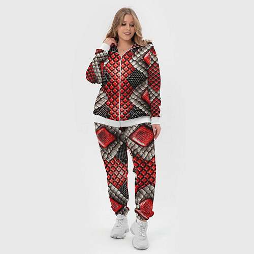 Женский костюм Змеиная объемная текстурная красная шкура / 3D-Белый – фото 4
