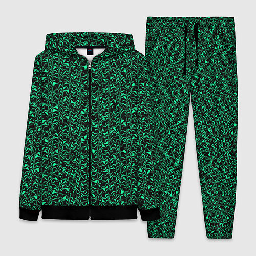 Женский костюм Чёрно-зелёный абстрактная текстура / 3D-Черный – фото 1