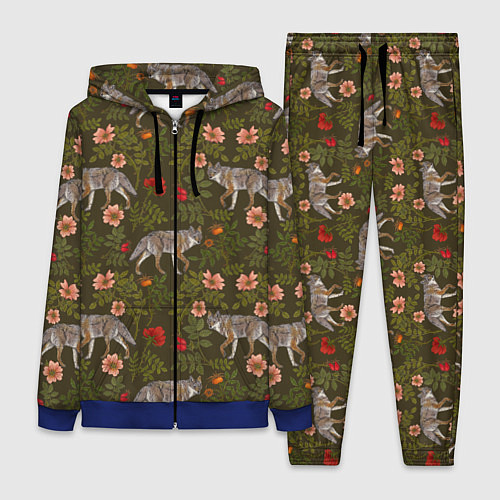 Женский костюм Волки и шиповник / 3D-Синий – фото 1