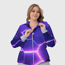 Женский 3D-костюм Фиолетовые плиты с розовым свечением, цвет: 3D-меланж — фото 2