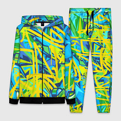 Женский костюм Желто-зеленое граффити