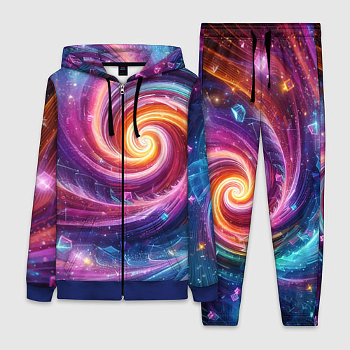 Женский костюм Космическая галактическая спираль - неоновое свече / 3D-Синий – фото 1