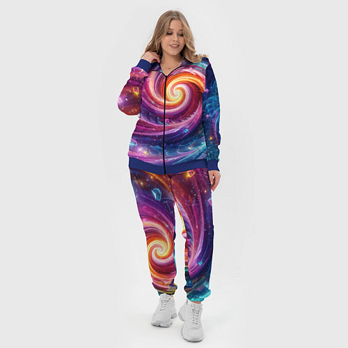 Женский костюм Космическая галактическая спираль - неоновое свече / 3D-Синий – фото 4