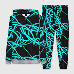 Женский костюм Ярко голубые линии