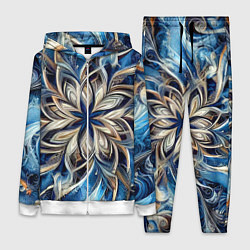 Женский костюм Джинса и цветочный орнамент - нейросеть