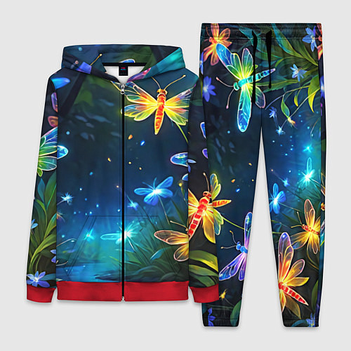 Женский костюм Сказочный лес - бабочки / 3D-Красный – фото 1