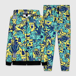 Женский 3D-костюм Монстры тропические, цвет: 3D-черный