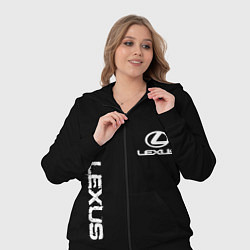 Женский 3D-костюм Lexus white logo auto, цвет: 3D-черный — фото 2