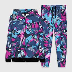 Женский 3D-костюм Яркий абстрактный узор для спорта, цвет: 3D-черный