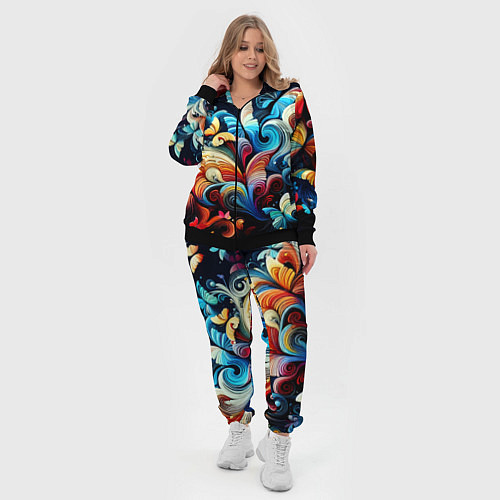 Женский костюм Бабочки и цветы в ночи - фантазия / 3D-Черный – фото 4