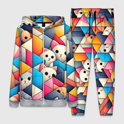 Женский костюм Geometric pattern with kittens - ai art