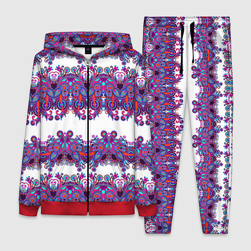 Женский костюм Узорчатый фиолетовый орнамент / 3D-Красный – фото 1