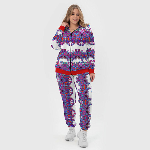 Женский костюм Узорчатый фиолетовый орнамент / 3D-Красный – фото 4
