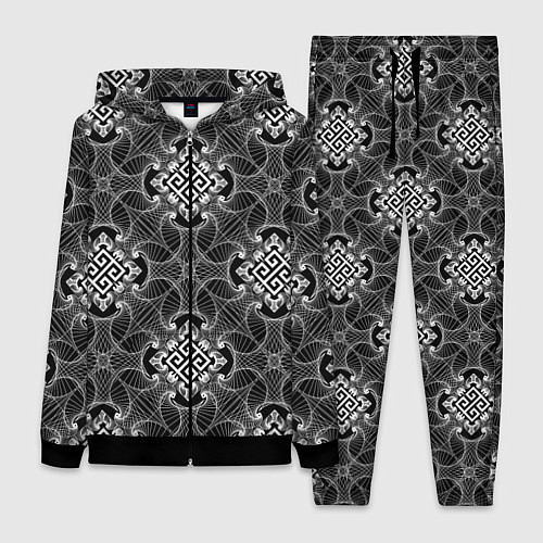 Женский костюм Черно белый орнамент / 3D-Черный – фото 1