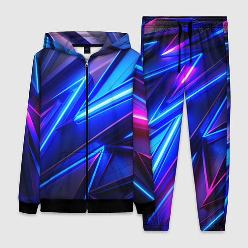 Женский костюм Яркие неоновые геометрические линии / 3D-Черный – фото 1