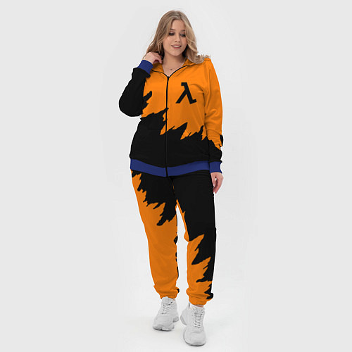 Женский костюм Half life чёрно оранжевый / 3D-Синий – фото 4