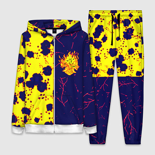 Женский костюм Cyberpunk лого текстура / 3D-Белый – фото 1