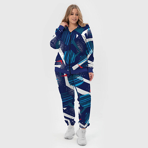 Женский костюм Абстрактный фон с пятнистым узором / 3D-Синий – фото 4
