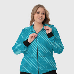 Женский 3D-костюм Абстракция светлые линии на зеленом фоне, цвет: 3D-черный — фото 2