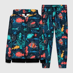 Женский костюм Морские рыбы паттерн