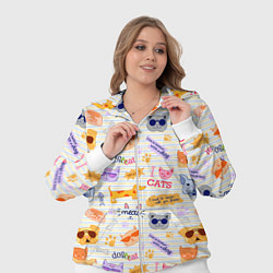 Женский 3D-костюм Я люблю кошек и собак паттерн, цвет: 3D-белый — фото 2