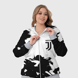 Женский 3D-костюм Juventus smoke black fire, цвет: 3D-меланж — фото 2