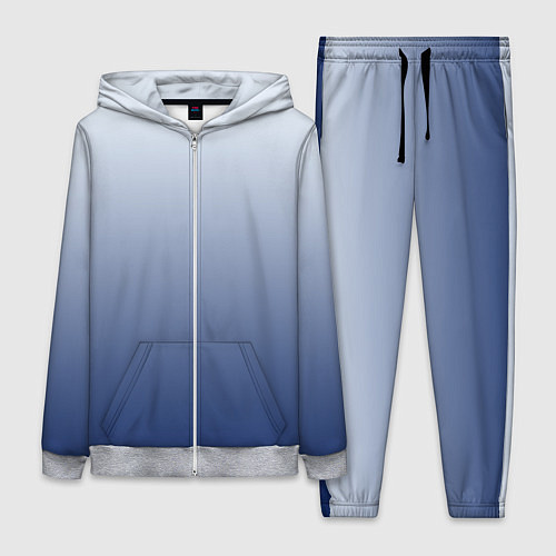 Женский костюм Бело синий градиент / 3D-Меланж – фото 1