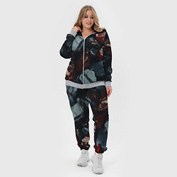 Женский 3D-костюм Темные блестящие абстрактные камни, цвет: 3D-меланж — фото 2