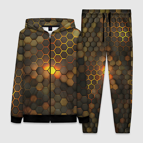 Женский костюм Светящиеся коричневый соты - тепловая энергия / 3D-Черный – фото 1